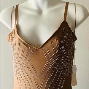 Blashe tan rhinestone stud bodycon dress size M